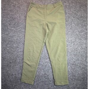 Forever 21 Tapered Dress Pants Womens Small Olive Green Cuffed Stretch Trousers